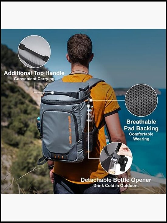 Insulated Backpack Cooler Leak Proof Lightweight Thermal Bag Camping Beach